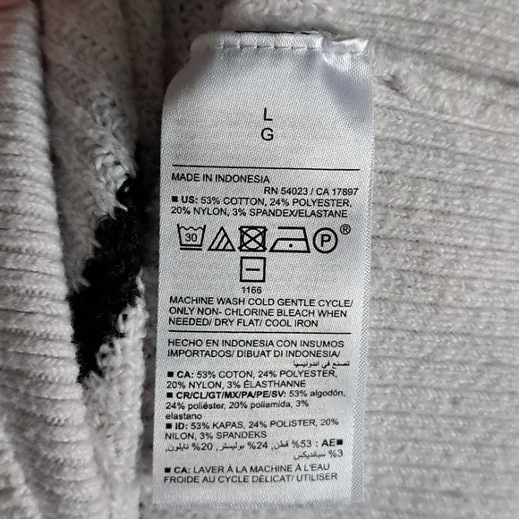 Black & White Striped Sweater | Size L - Picture 5 of 5